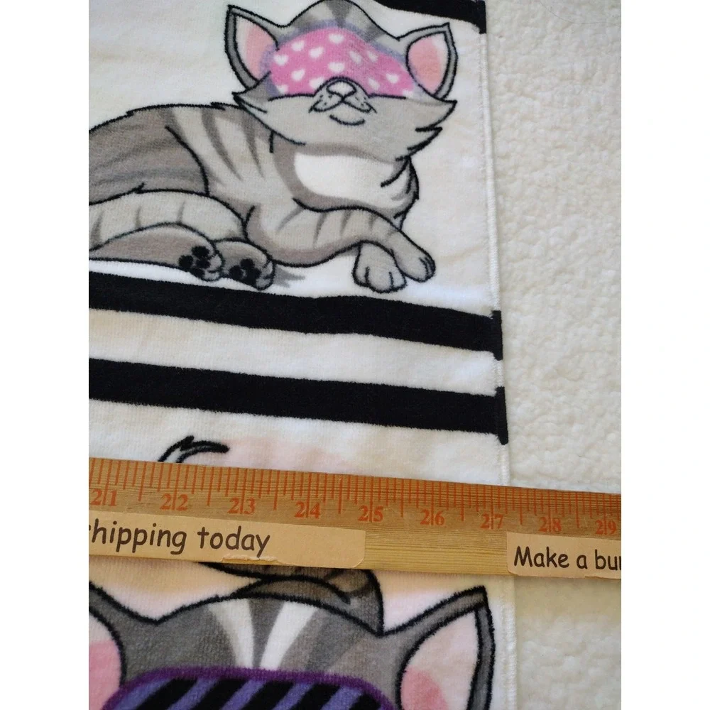 KASSAFINA Bath Towel Multicolor CATS Bedtime‎ Sleep Mask Striped 27X52 Beach